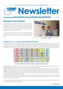 IUPAP Newsletter - June 2016