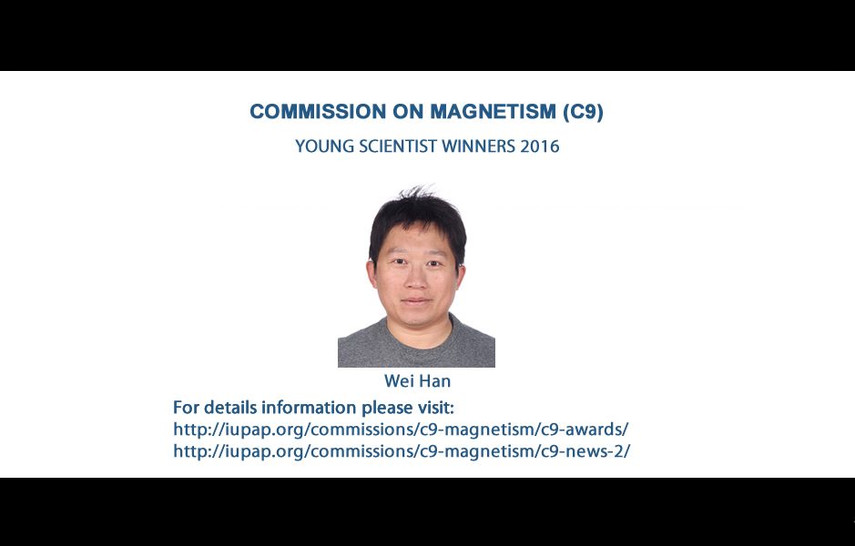 COMMISSION ON MAGNETISM (C9) YOUNG SCIENTIST WINNERS 2016