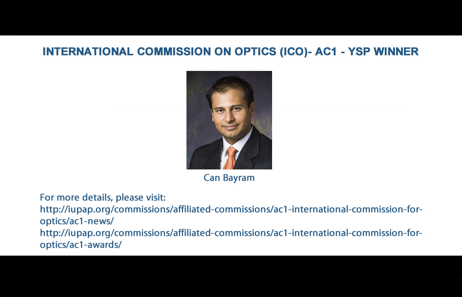 INTERNATIONAL COMMISSION ON OPTICS (ICO)- AC1 - YSP WINNER
