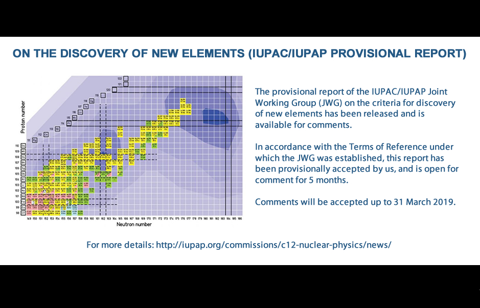 ON THE DISCOVERY OF NEW ELEMENTS (IUPAC/IUPAP PROVISIONAL REPORT)