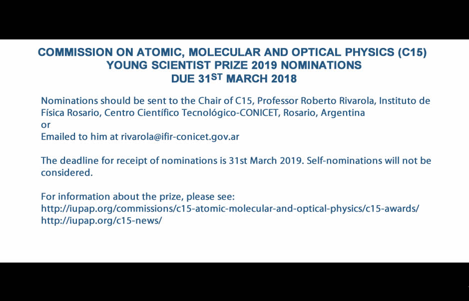 COMMISSION ON ATOMIC, MOLECULAR AND OPTICAL PHYSICS (C15)
