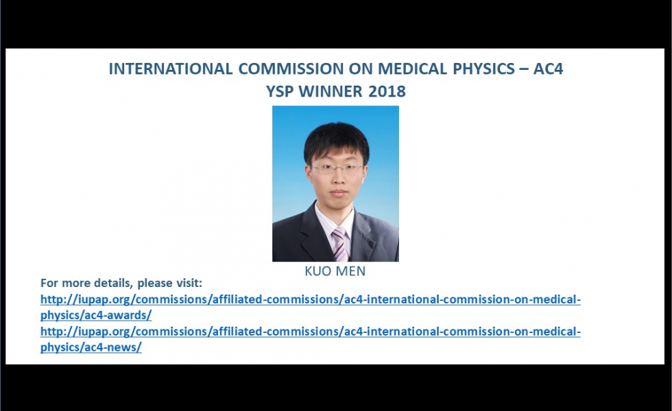 INTERNATIONAL COMMISSION ON MEDICAL PHYSICS - AC4 – YSP WINNER 2018