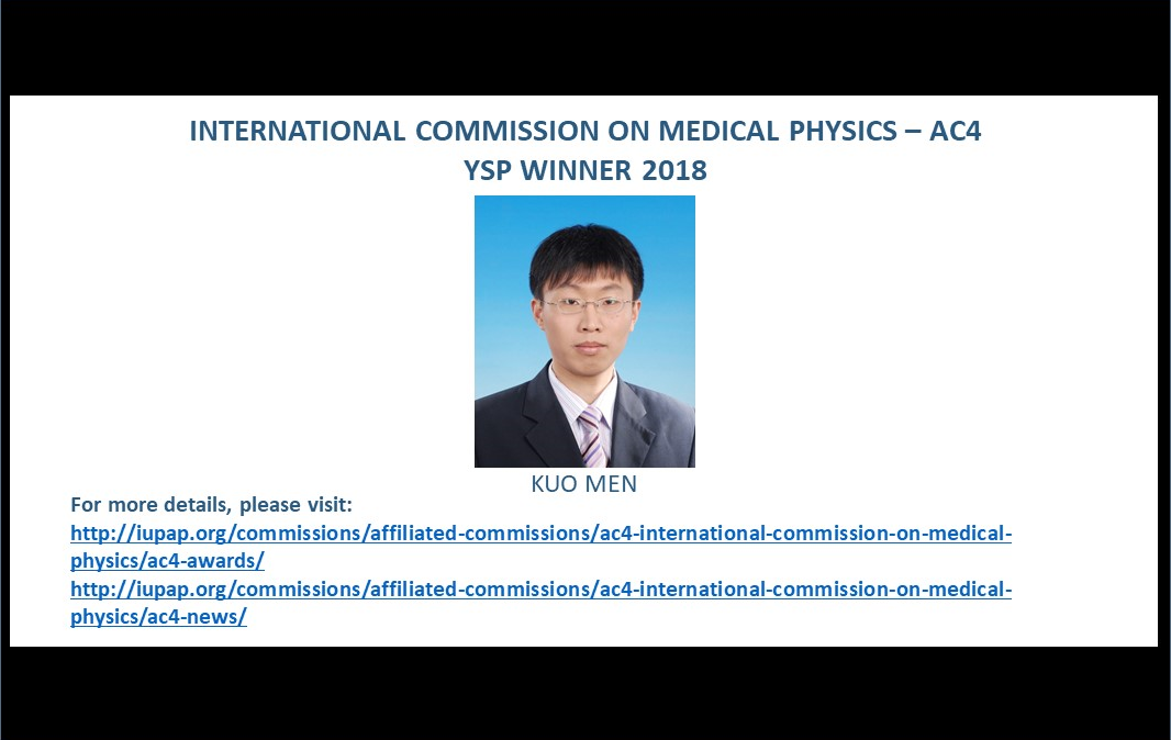 INTERNATIONAL COMMISSION ON MEDICAL PHYSICS - AC4 – YSP WINNER 2018